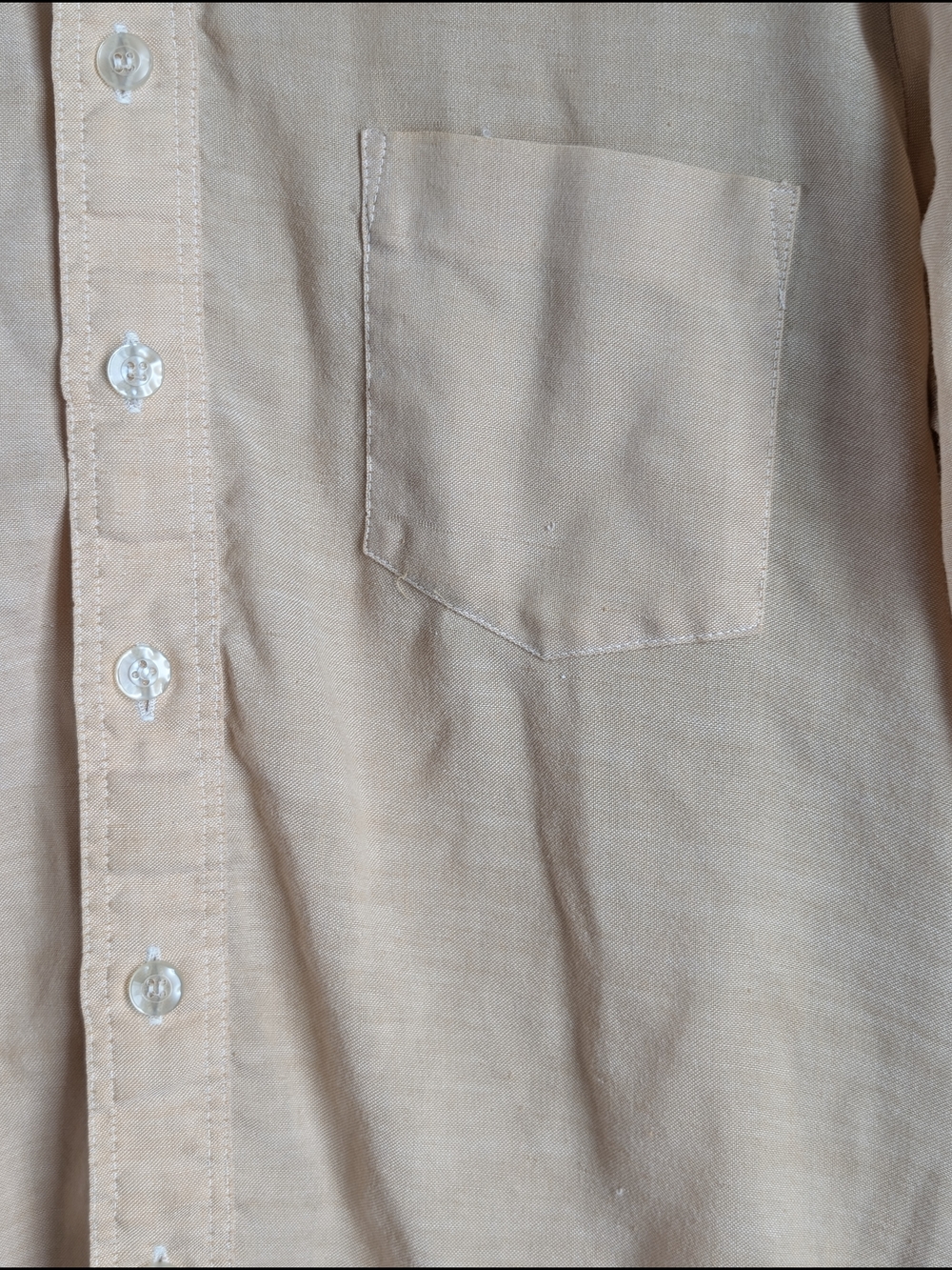 VTG 70s JCPenney MW Shirt Mens Medium Tan Butterfly Collar Contrast Disco Boho - Picture 4 of 15
